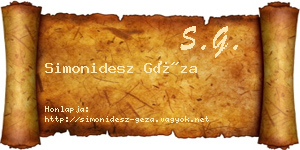 Simonidesz Géza névjegykártya