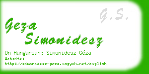 geza simonidesz business card
